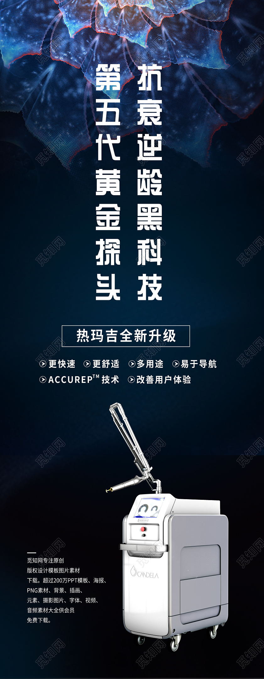 黑色大气黄金热玛吉抗衰逆龄黑科技展架
