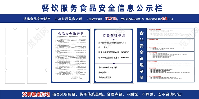 白色简约食品安全信息公示栏展板