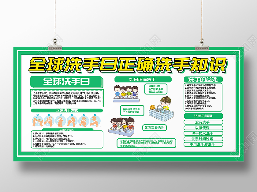 10月15日全球洗手日内容型宣传展板