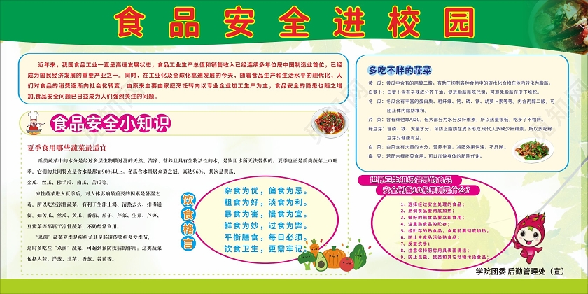 绿色食品安全进校园宣传栏校园食品安全展板