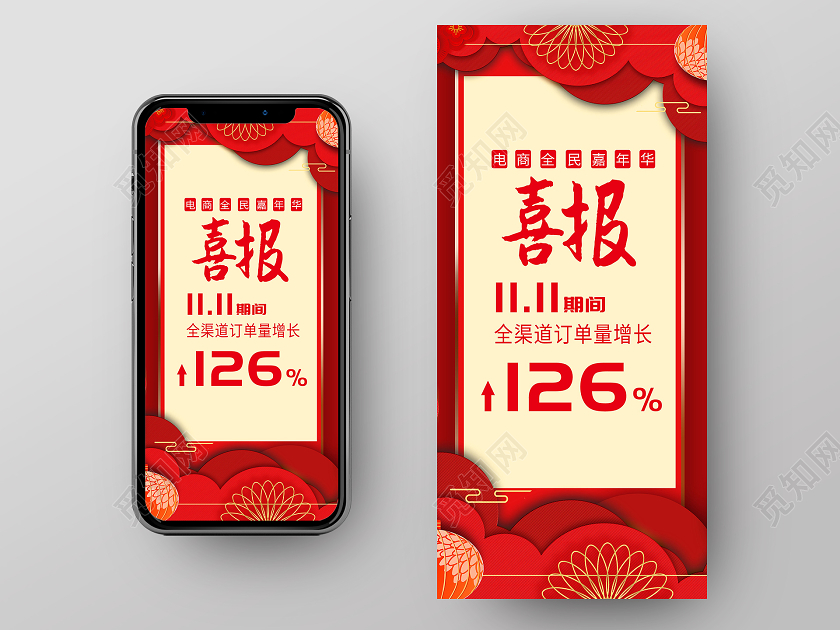 双十一战报喜报手机海报双十一战报手机海报