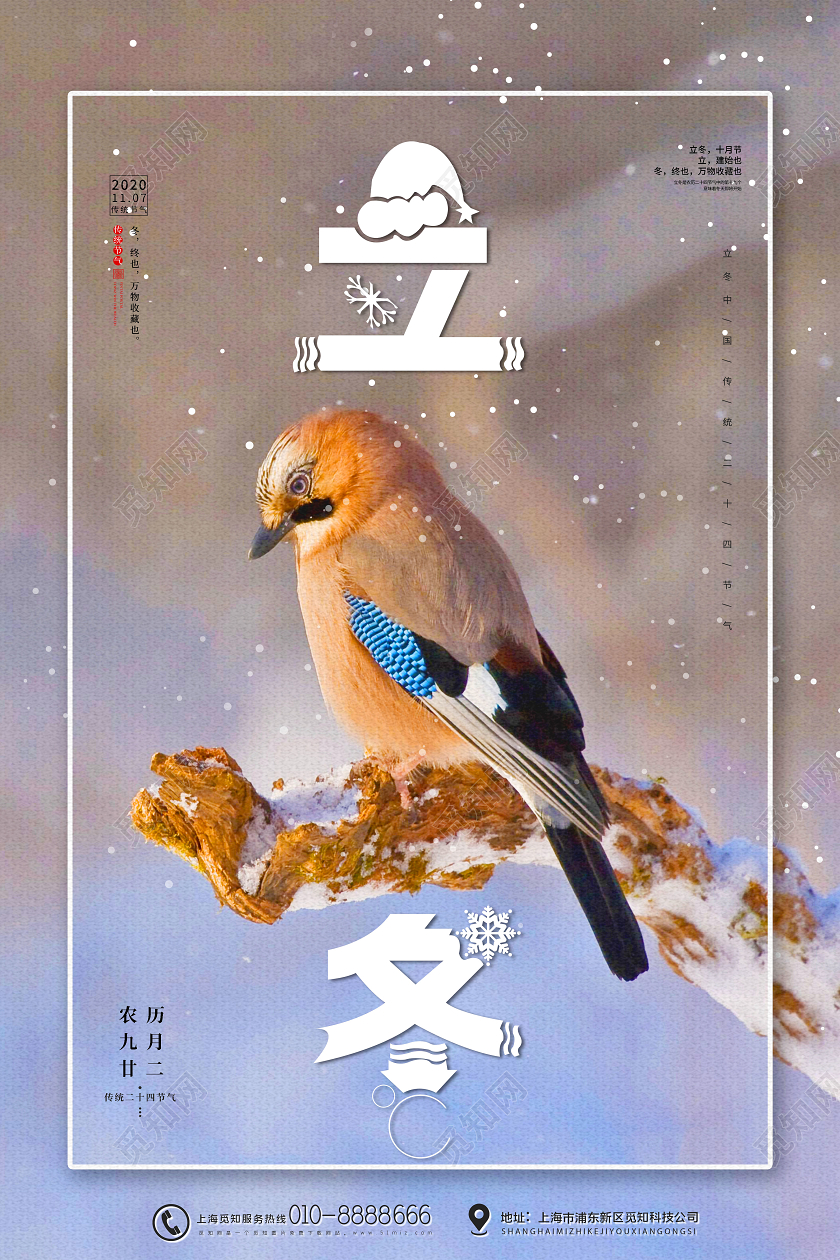 简约大气二十四节气立冬海报
