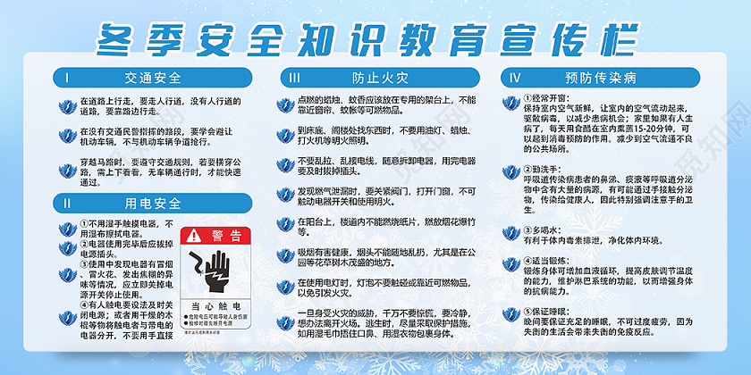 冬季安全教育宣传栏