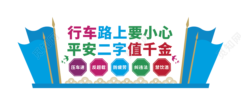 冬季安全教育交通文化墙行车路上要小心交通安全文化墙