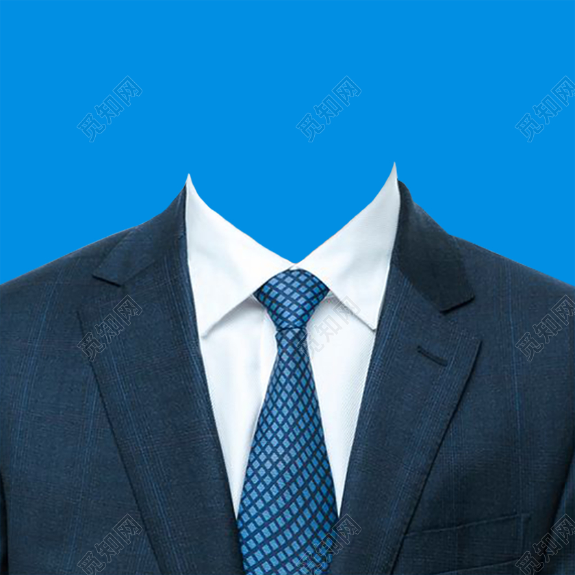 男士西装证件照模板大气简单