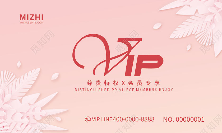 粉色大气vip会员专享会员卡粉色会员卡