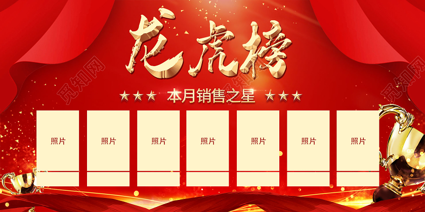 简约大气红色系龙虎榜展板
