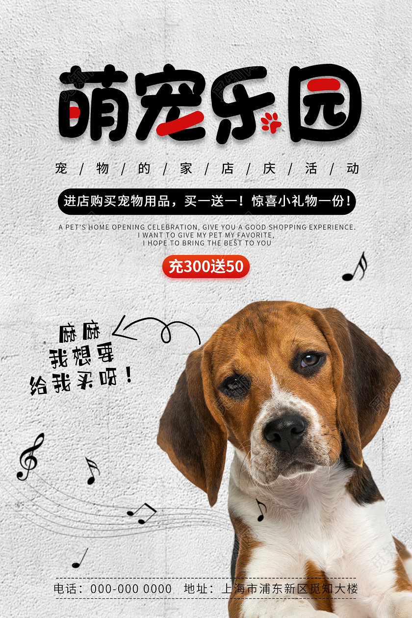 卡通简约萌宠乐园宠物海报