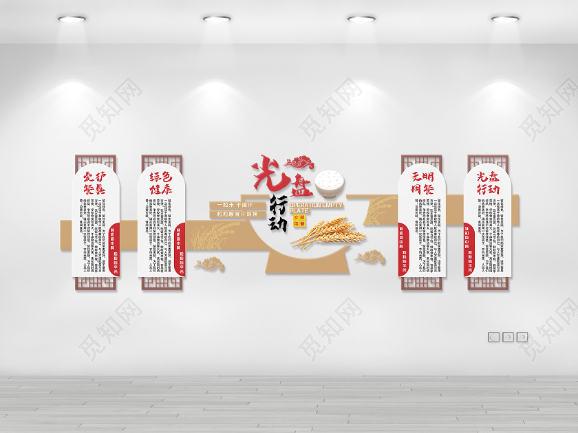 简约大气光盘行动文化墙