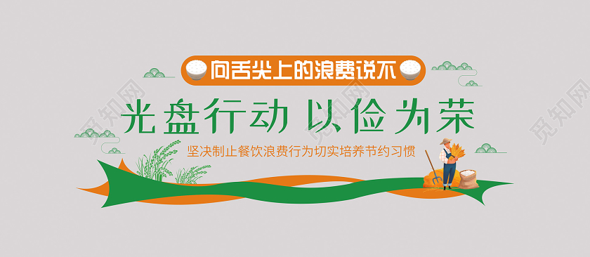 简约大气光盘行动文化墙