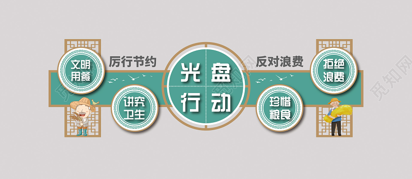 简约大气光盘行动文化墙
