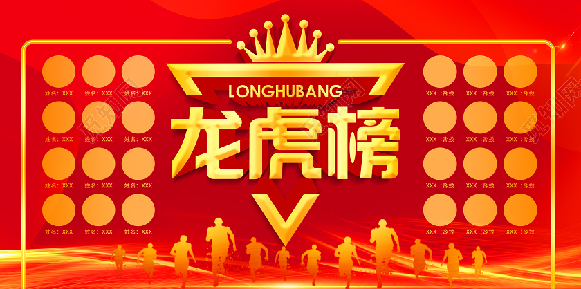 红色简约龙虎榜展板