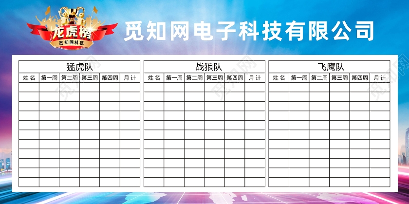 蓝色时尚龙虎榜宣传展板龙虎榜展板