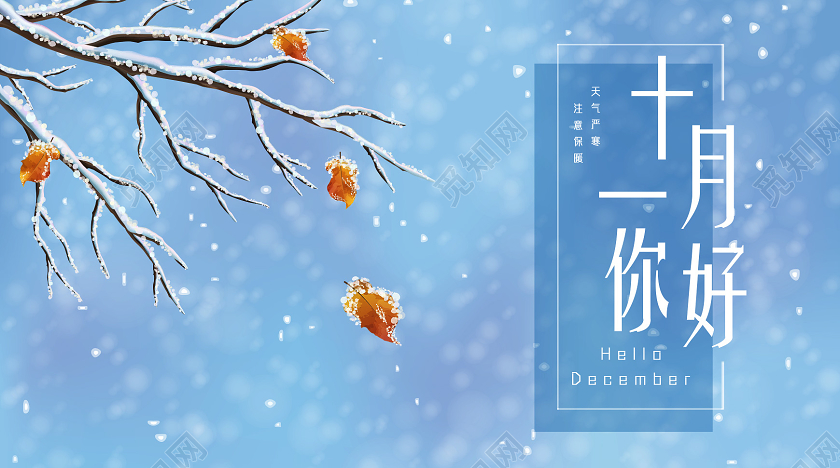 蓝色冬雪十一月你好十一月你好公众号封面
