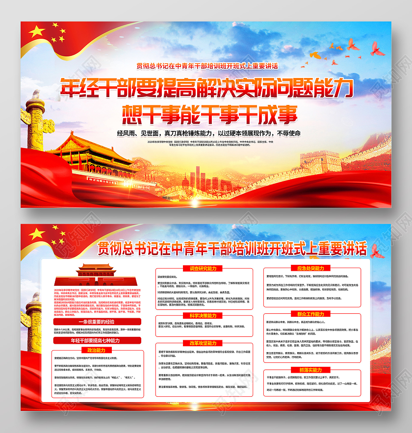 七种能力年轻干部要提高这七种能力党政党建党课宣传栏
