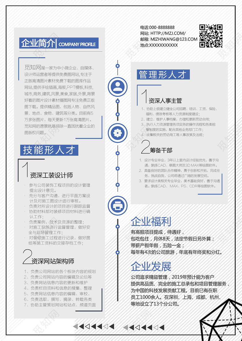 白色商务招聘传单招聘宣传单招聘传单宣传单
