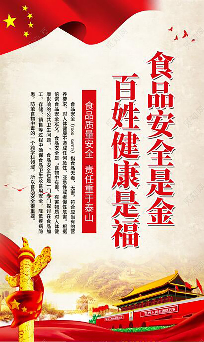 党建背景红色食品安全标语展板套图