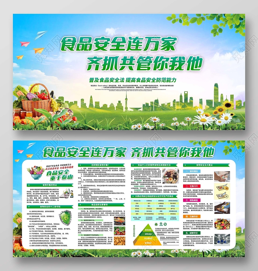 绿色简约食品安全宣传栏
