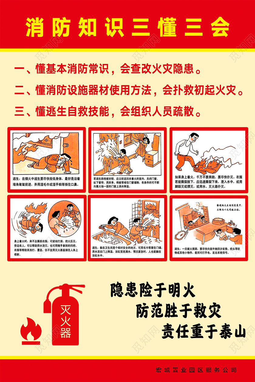 消防知识宣传单张海报