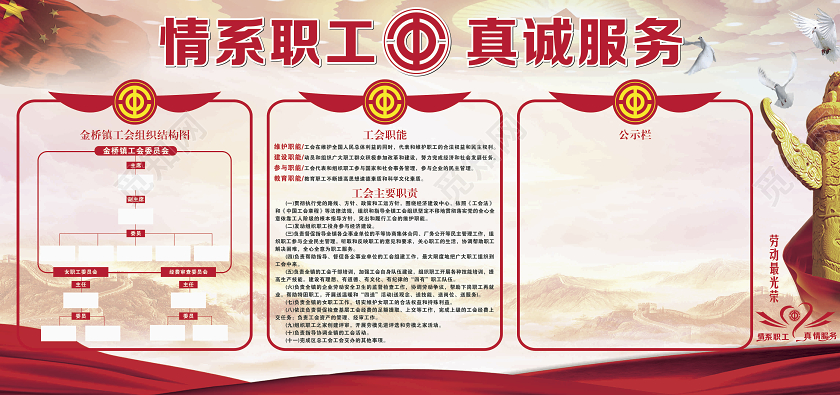 工会展板真情劳动光荣