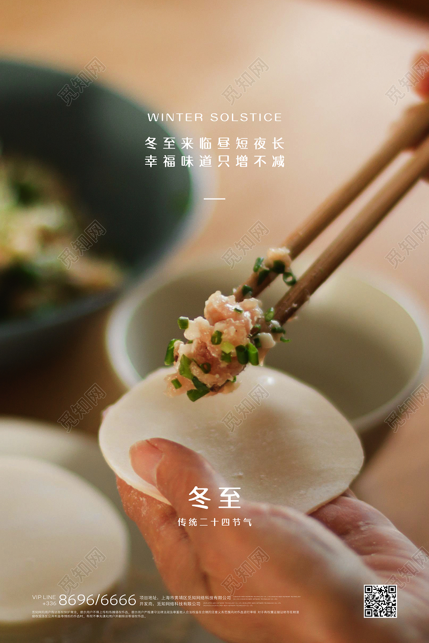 冬至创意写实水饺海报