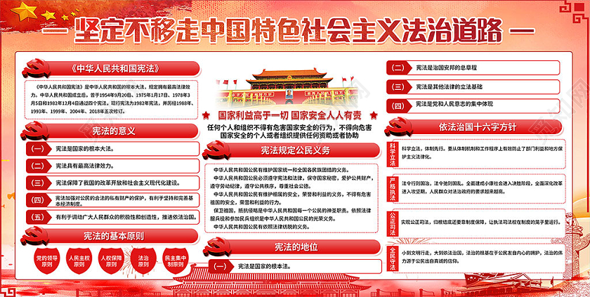 2020国家宪法日党建水彩宣传栏