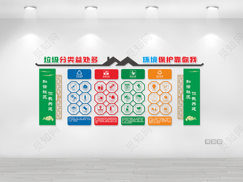 垃圾分类垃圾分类你我他垃圾分类文化墙