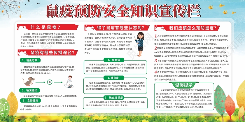文明城市绿色背景医院疾病预防鼠疫宣传栏健康教育宣传栏鼠疫