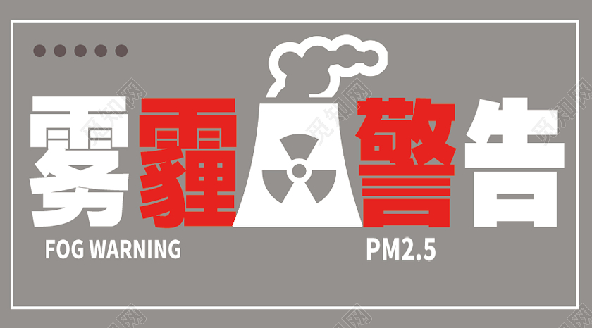灰色简约雾霾警告雾霾公众号封面