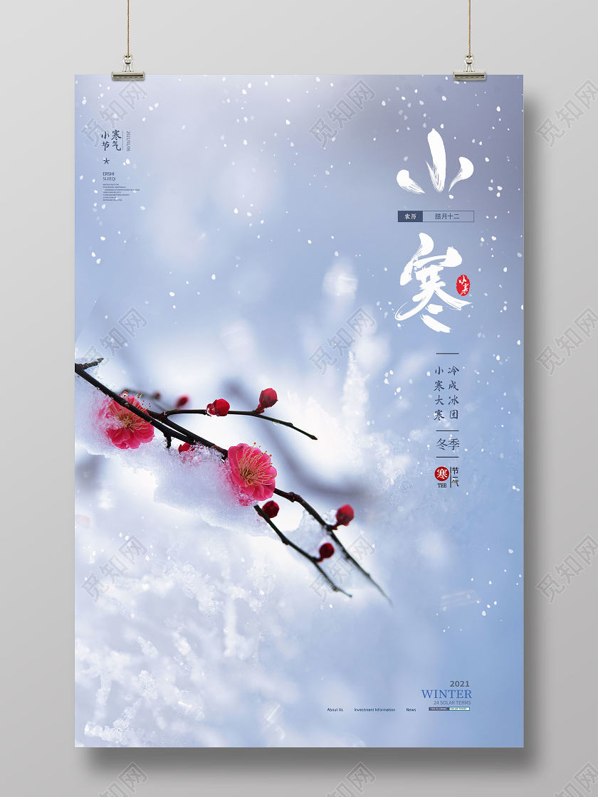小寒二十四节气海报