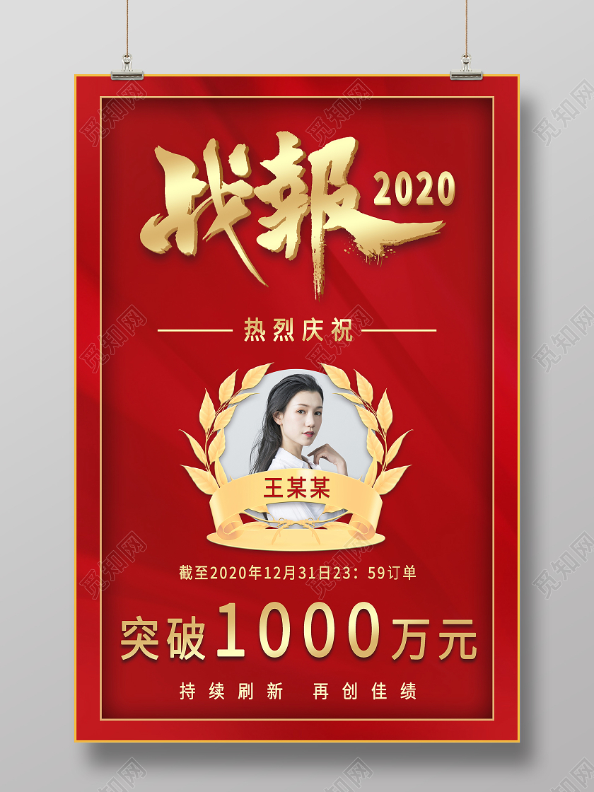 红色镀金战报海报喜报战报