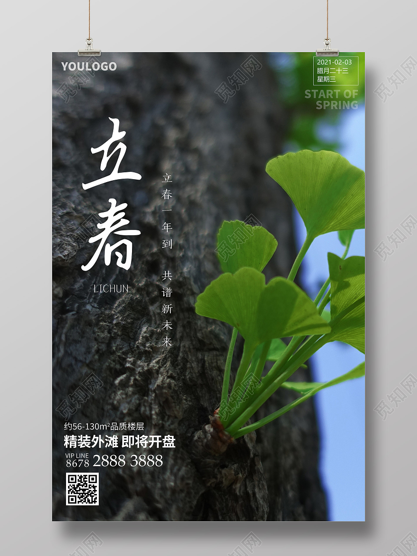 二十四节气立春房地产海报