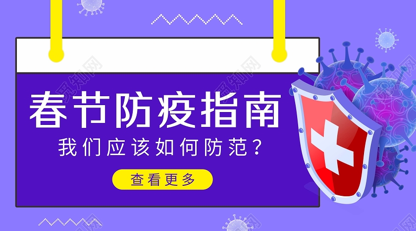 蓝色抗疫插画春节防疫指南公众号春节疫情