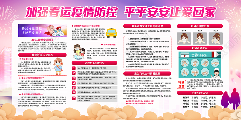 紫色背景春运疫情宣传栏抗疫春运疫情宣传栏