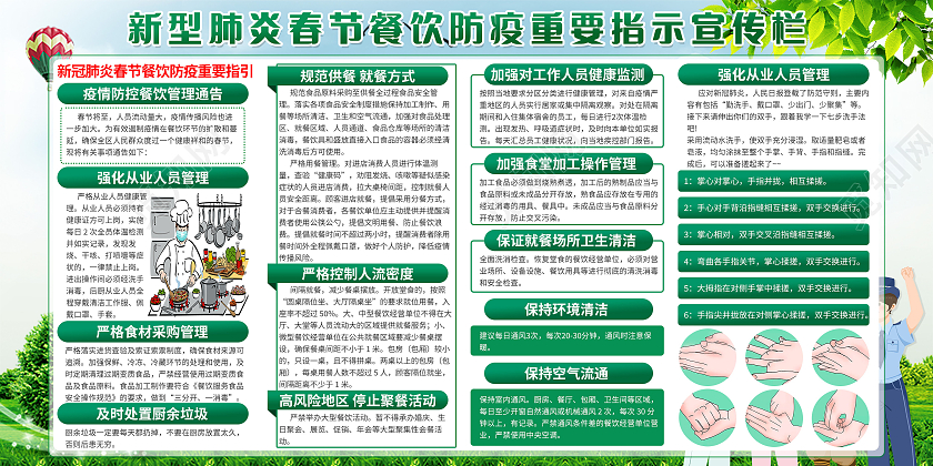 清新助力疫情安全配送新型肺炎春节餐饮防疫重要指示宣传栏抗疫抗疫春节疫情宣传栏