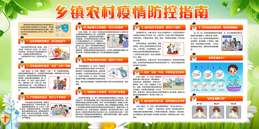 绿色清新疫情防控农村疫情宣传栏