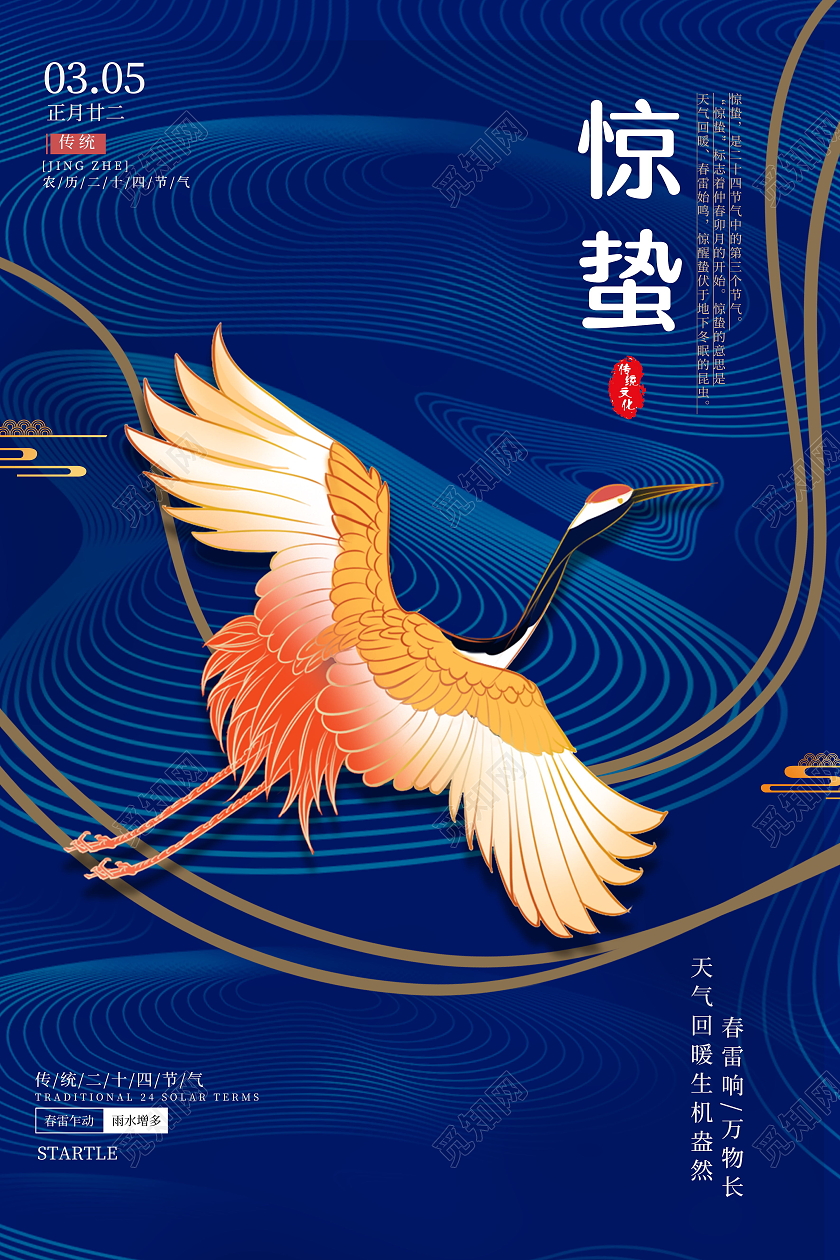 中国传统节日二十四节气惊蛰海报