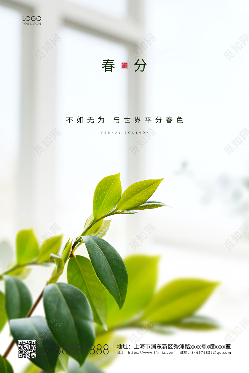 白色简约二十四节气春分节气宣传海报24节气二十四节气春分