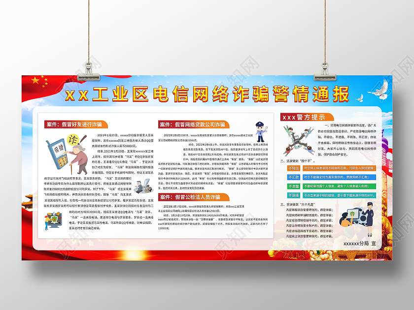 预防网络电信诈骗展板
