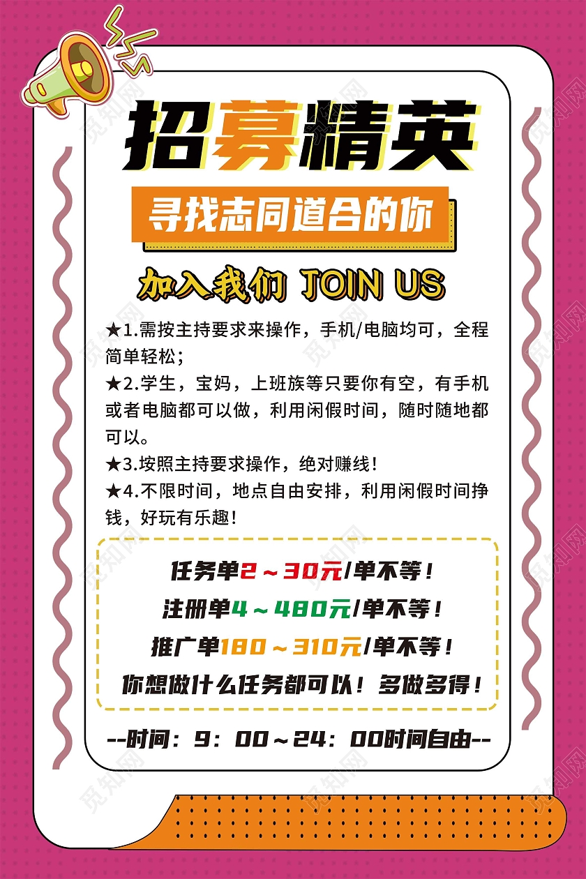 红色简约招募精英招聘精英海报