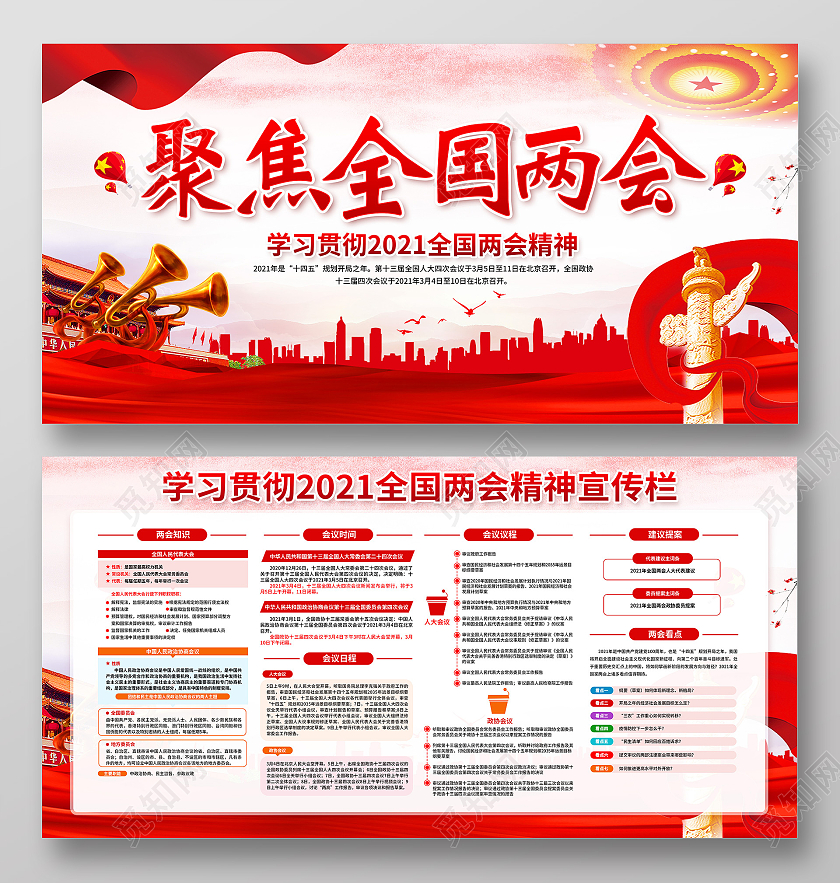 2021全国两会聚焦全国两会两会精神宣传栏2021两会精神宣2021两会精神宣传栏