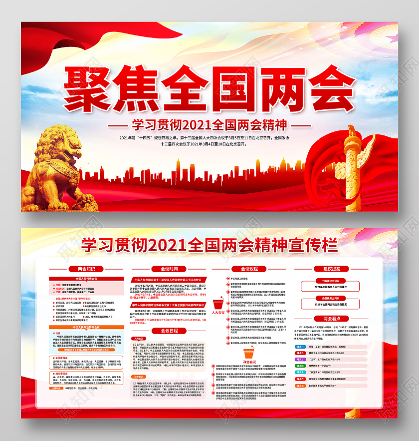 2021全国两会聚焦全国两会两会精神宣传栏2021两会精神宣2021两会精神宣传栏