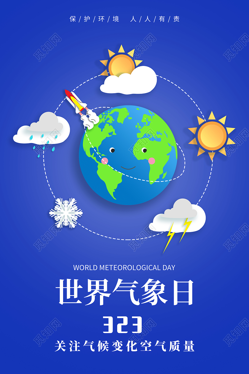 简约世界气象日海报
