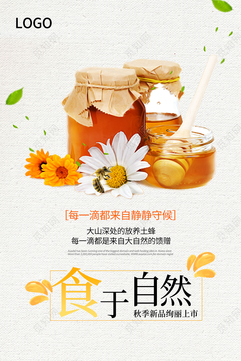 简约清新食于自然蜂蜜海报