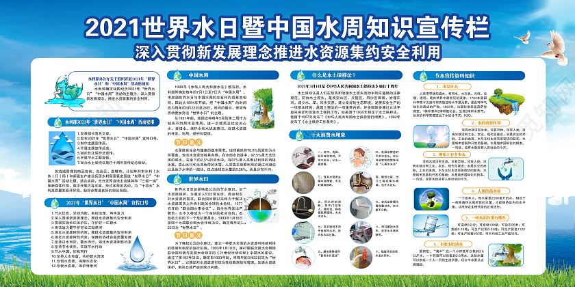 蓝色风格2021世界水日世界水日中国水周