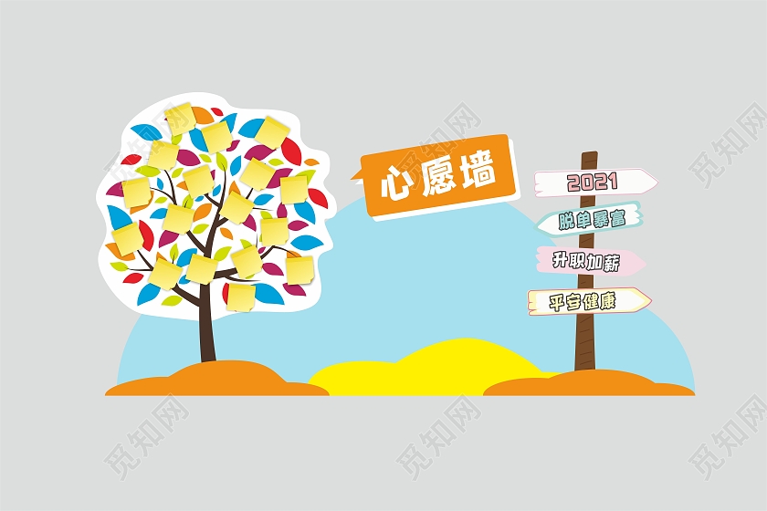 彩色树2021梦想员工心愿墙