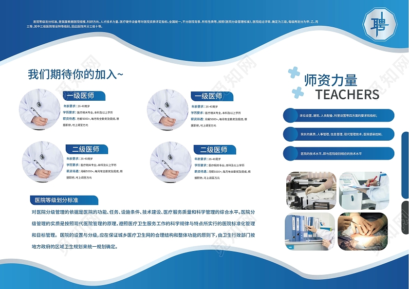 蓝色创意大气企业公司招聘三折页设计