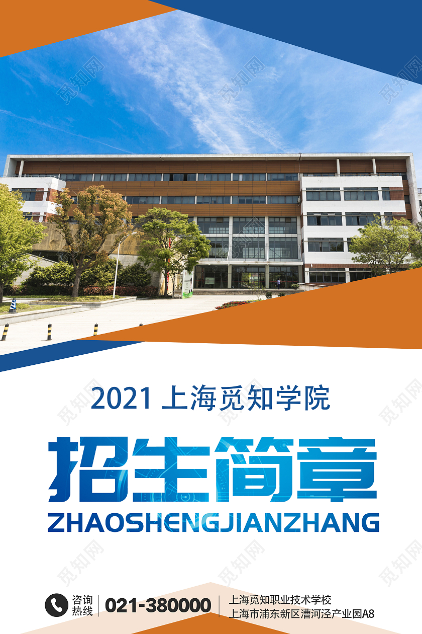 蓝色商务风2021招生简章宣传单