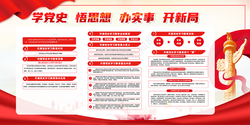 红色中国风建党党建展板71建党节100周年党史