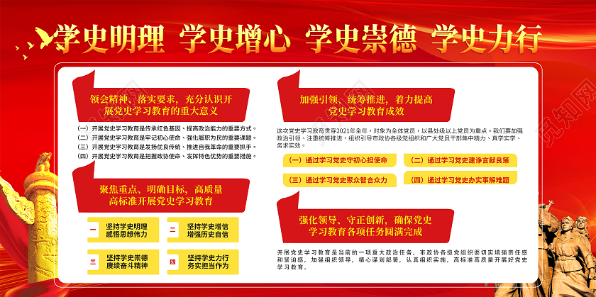 红色简约学党史悟思想迎建党100周年展板71建党节100周年党史